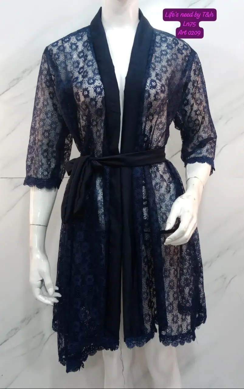 2 Piece Bridal Nighty Set – Silk Gown with Free Size Panty - Image 6