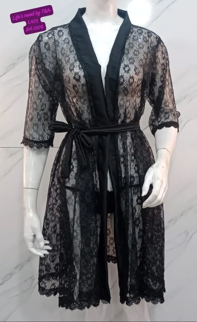 2 Piece Bridal Nighty Set – Silk Gown with Free Size Panty - Image 4