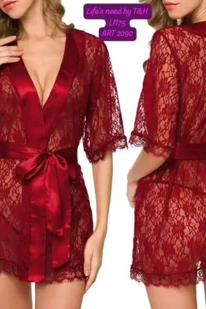 2 Piece Bridal Nighty Set – Silk Gown with Free Size Panty