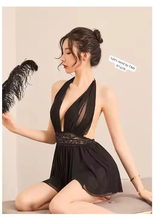 2 Piece Net Nighty with Thong Panty – Imported China Net - Image 4