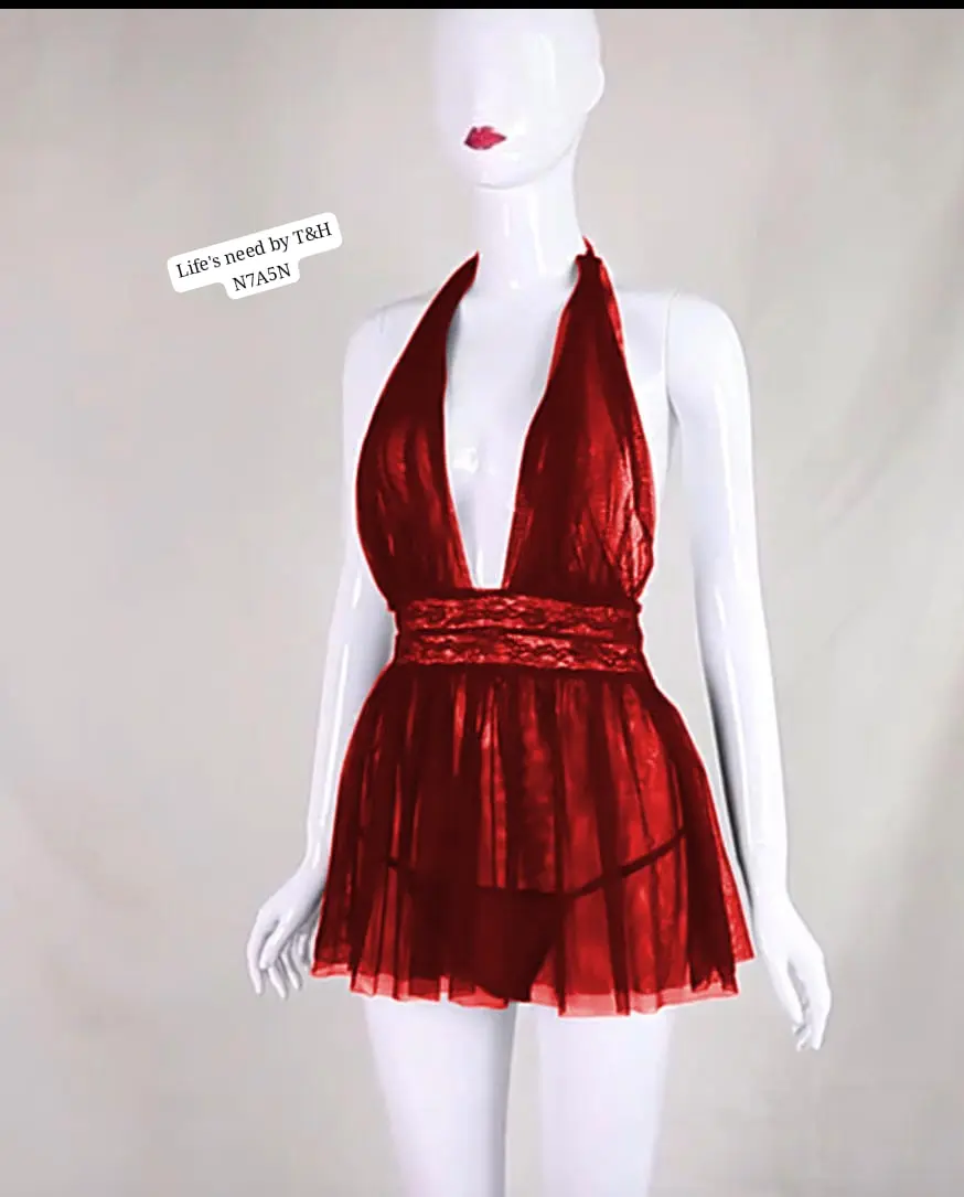 2 Piece Net Nighty with Thong Panty – Imported China Net - Image 3