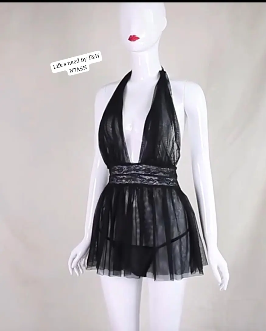 2 Piece Net Nighty with Thong Panty – Imported China Net - Image 5