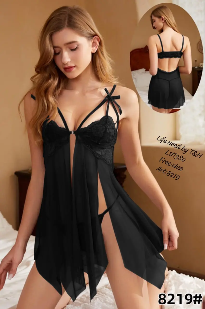 2 Piece Short Net Nighty with Panty – Imported China Net - Image 3