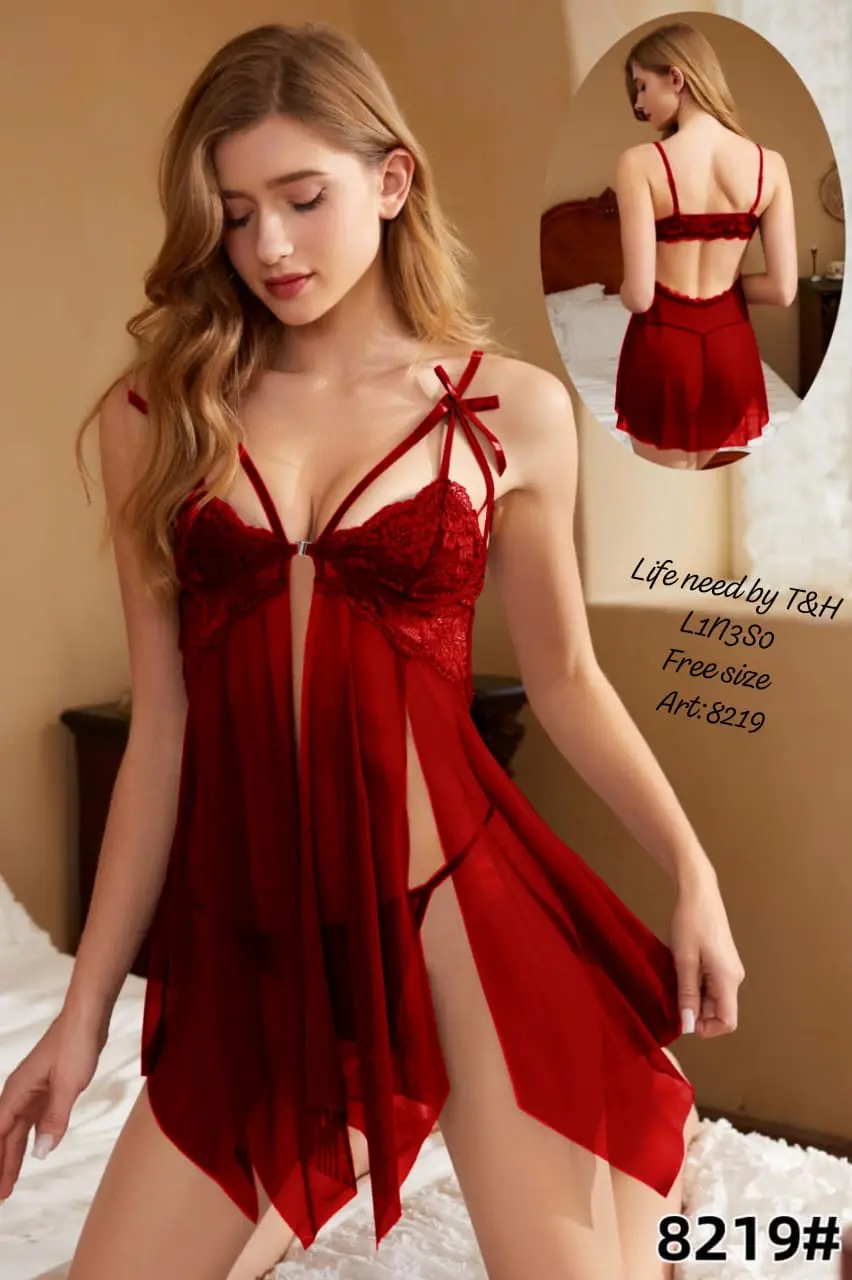 2 Piece Short Net Nighty with Panty – Imported China Net - Image 2