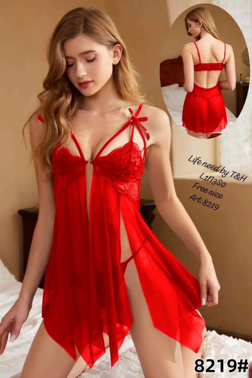 2 Piece Short Net Nighty with Panty – Imported China Net - Image 4