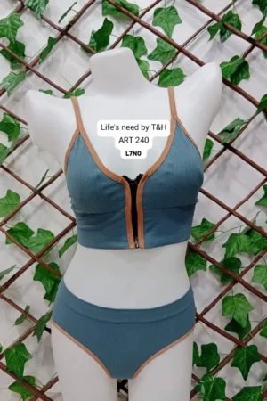 Women's Sports Zipper Bra & Underwear Set