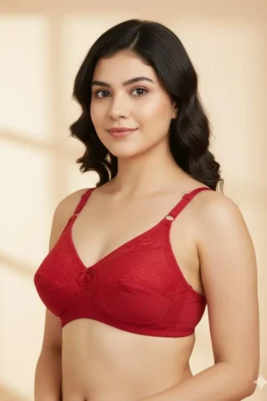 Embroidered Cotton Bra for Women – Soft & Breathable Lingerie