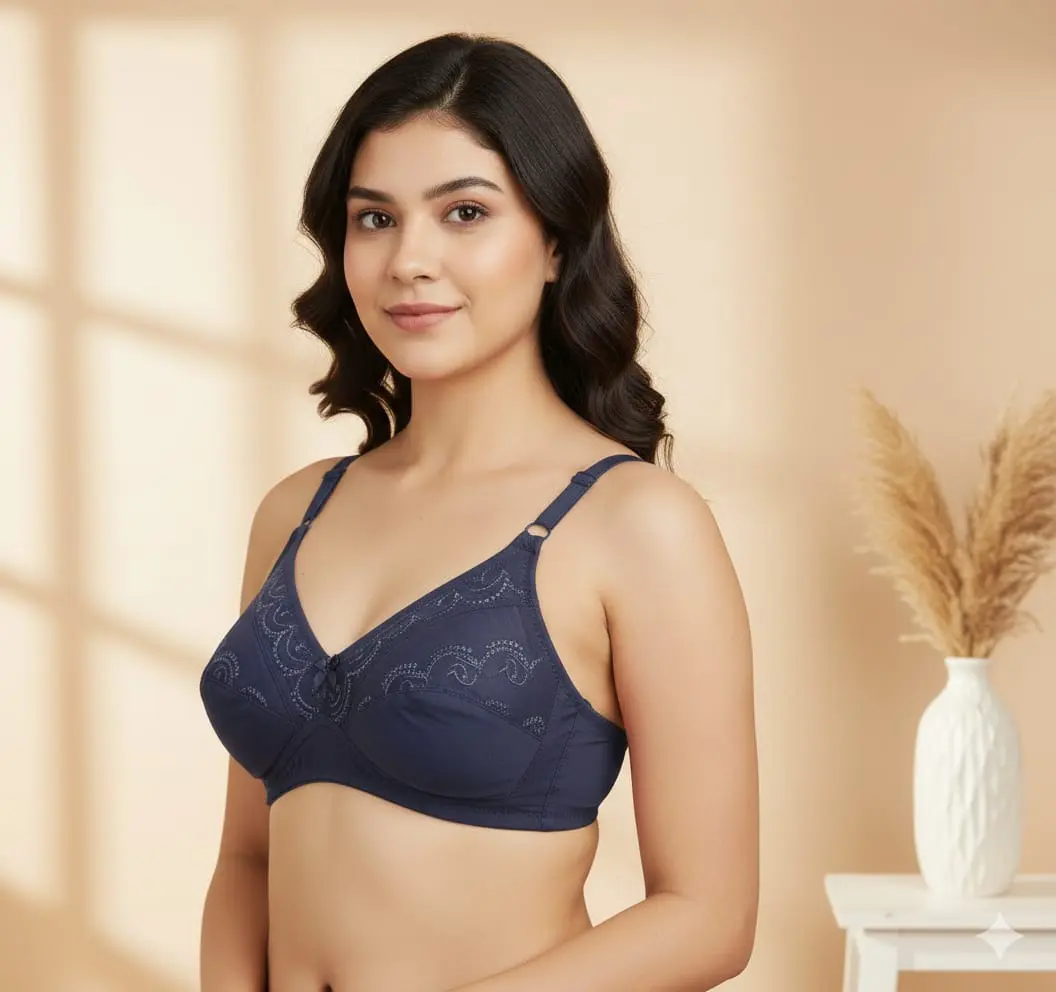 Embroidered Cotton Bra for Women – Soft & Breathable Lingerie - Image 6
